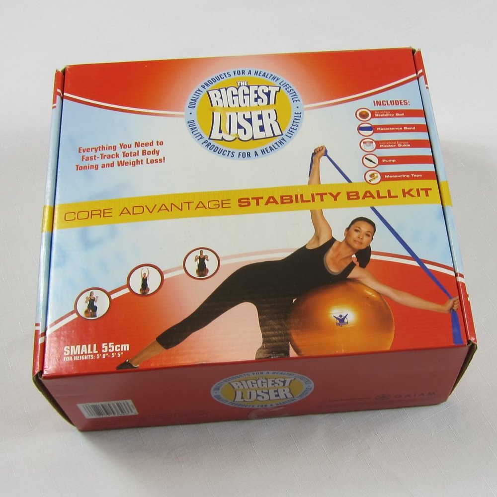 Biggest Loser Gaiam 55cm Exercise Ball Kit - NEW - Picture 2 of 8
